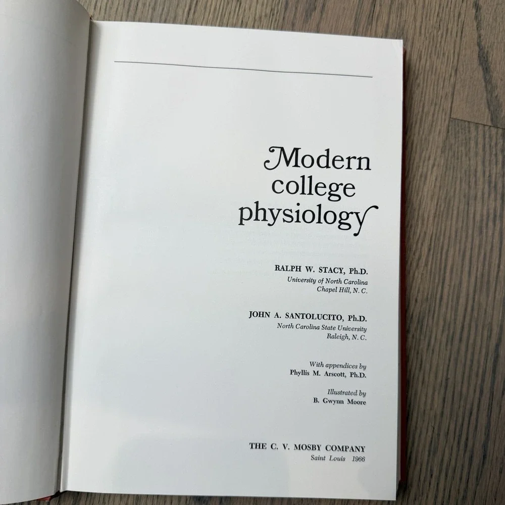 Modern College‎ Physiology - Stacy, Santolucito– Rare Vtg Medical Textbook 1966